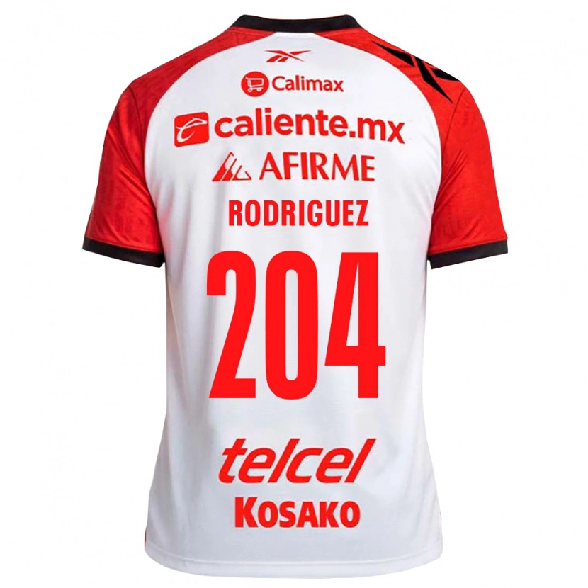 Danxen Børn Jesús Rodríguez #204 Hvid Sort Rød Udebane Spillertrøjer 2026/27 Trøje T-Shirt
