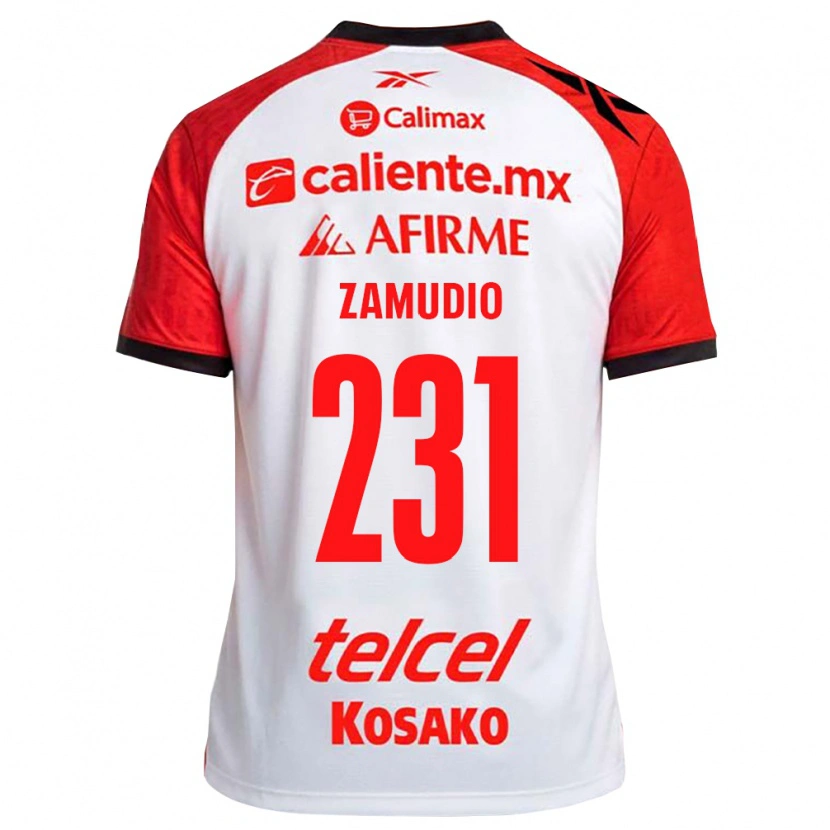 Danxen Børn Irwin Zamudio #231 Hvid Sort Rød Udebane Spillertrøjer 2026/27 Trøje T-Shirt