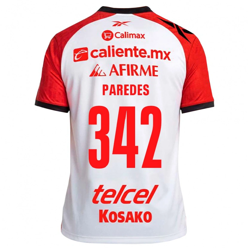 Danxen Børn Santiago Paredes #342 Hvid Sort Rød Udebane Spillertrøjer 2026/27 Trøje T-Shirt