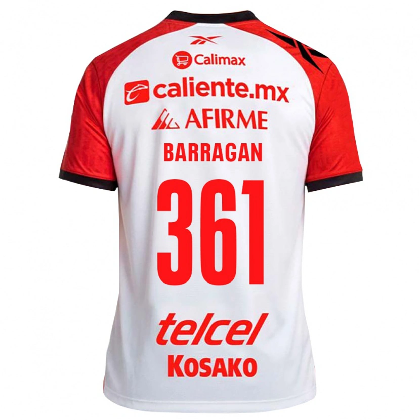 Danxen Børn Jesús Barragán #361 Hvid Sort Rød Udebane Spillertrøjer 2026/27 Trøje T-Shirt