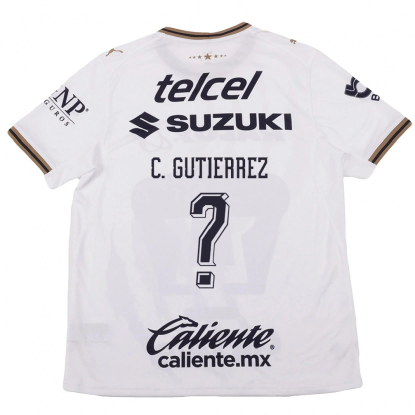 Danxen Børn Carlos Gutierrez #0 Hvid Sort Brun Udebane Spillertrøjer 2026/27 Trøje T-Shirt