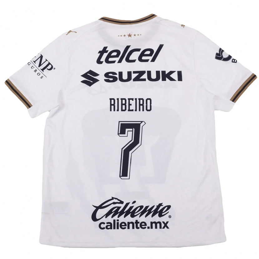 Danxen Børn Stephanie Ribeiro #7 Hvid Sort Brun Udebane Spillertrøjer 2026/27 Trøje T-Shirt