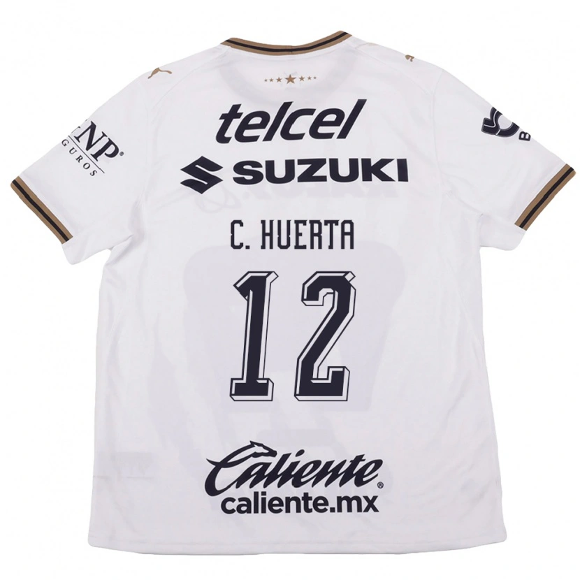 Danxen Børn Cesar Huerta #12 Hvid Sort Brun Udebane Spillertrøjer 2026/27 Trøje T-Shirt