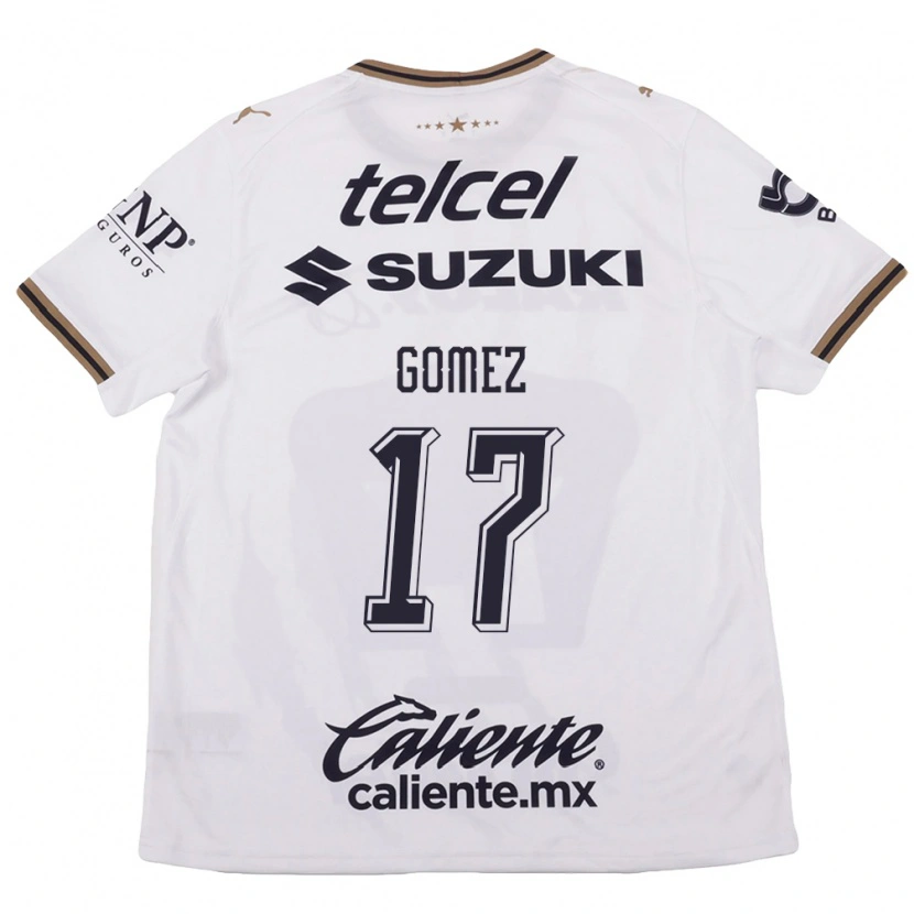 Danxen Børn Diana Gomez #17 Hvid Sort Brun Udebane Spillertrøjer 2026/27 Trøje T-Shirt