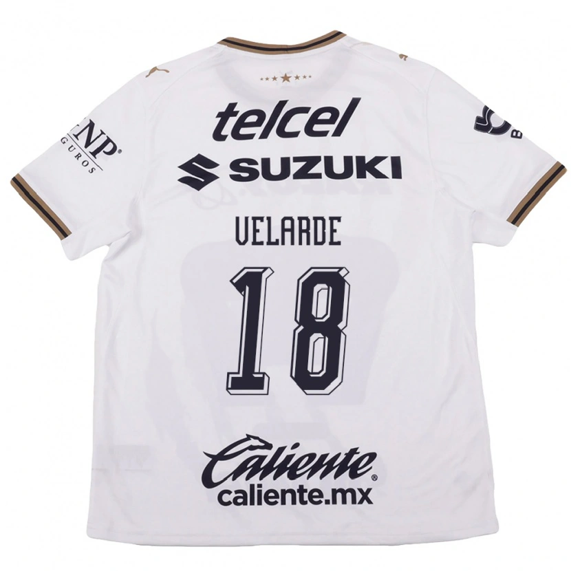 Danxen Børn Efrain Velarde #18 Hvid Sort Brun Udebane Spillertrøjer 2026/27 Trøje T-Shirt