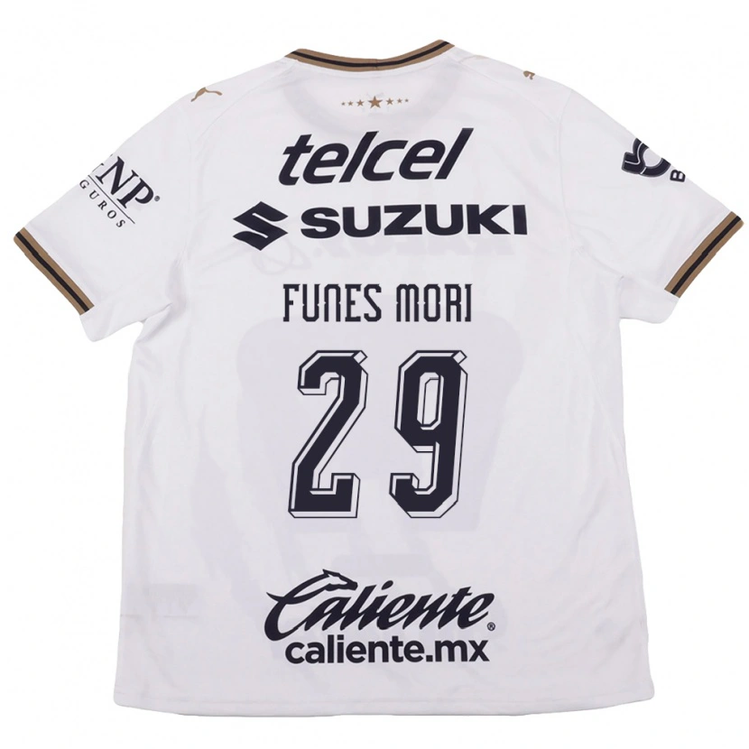 Danxen Børn Rogelio Funes Mori #29 Hvid Sort Brun Udebane Spillertrøjer 2026/27 Trøje T-Shirt