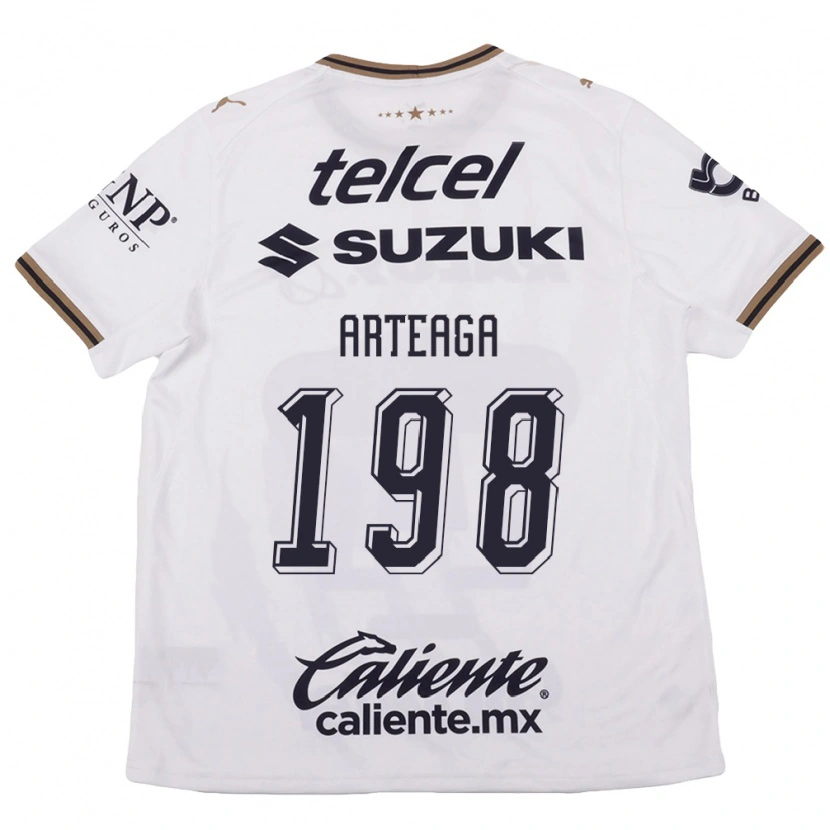 Danxen Børn Edwin Arteaga #198 Hvid Sort Brun Udebane Spillertrøjer 2026/27 Trøje T-Shirt