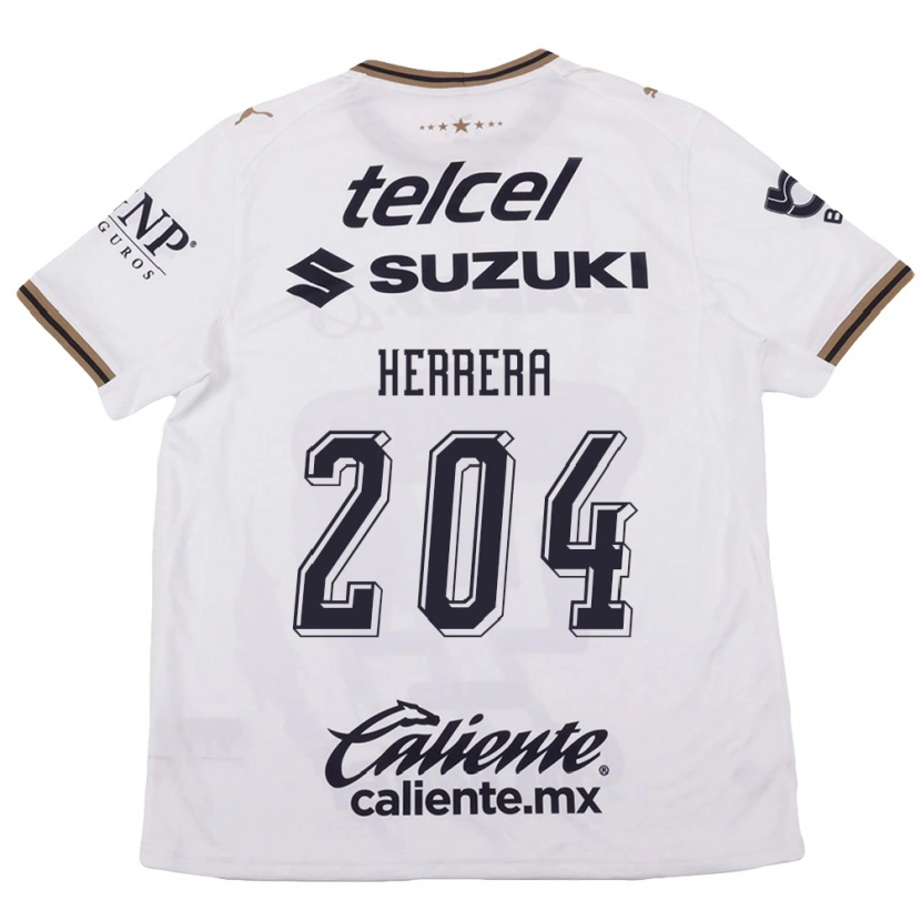 Danxen Børn José Herrera #204 Hvid Sort Brun Udebane Spillertrøjer 2026/27 Trøje T-Shirt