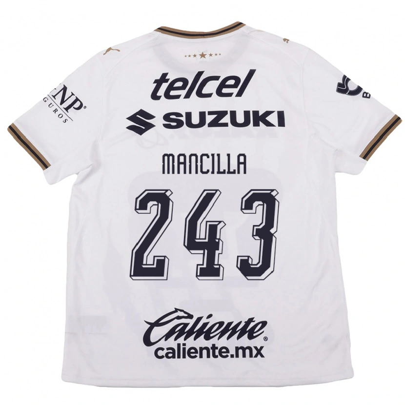 Danxen Børn José Mancilla #243 Hvid Sort Brun Udebane Spillertrøjer 2026/27 Trøje T-Shirt