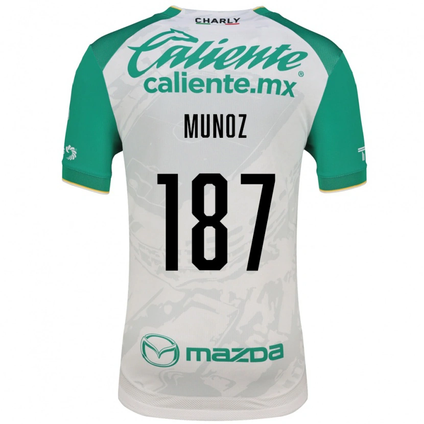 Danxen Børn Diego Muñoz #187 Lysegrøn Hvid Udebane Spillertrøjer 2026/27 Trøje T-Shirt