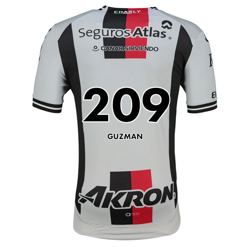 Danxen Børn Jorge Guzmán #209 Hvid Rød Sort Udebane Spillertrøjer 2026/27 Trøje T-Shirt