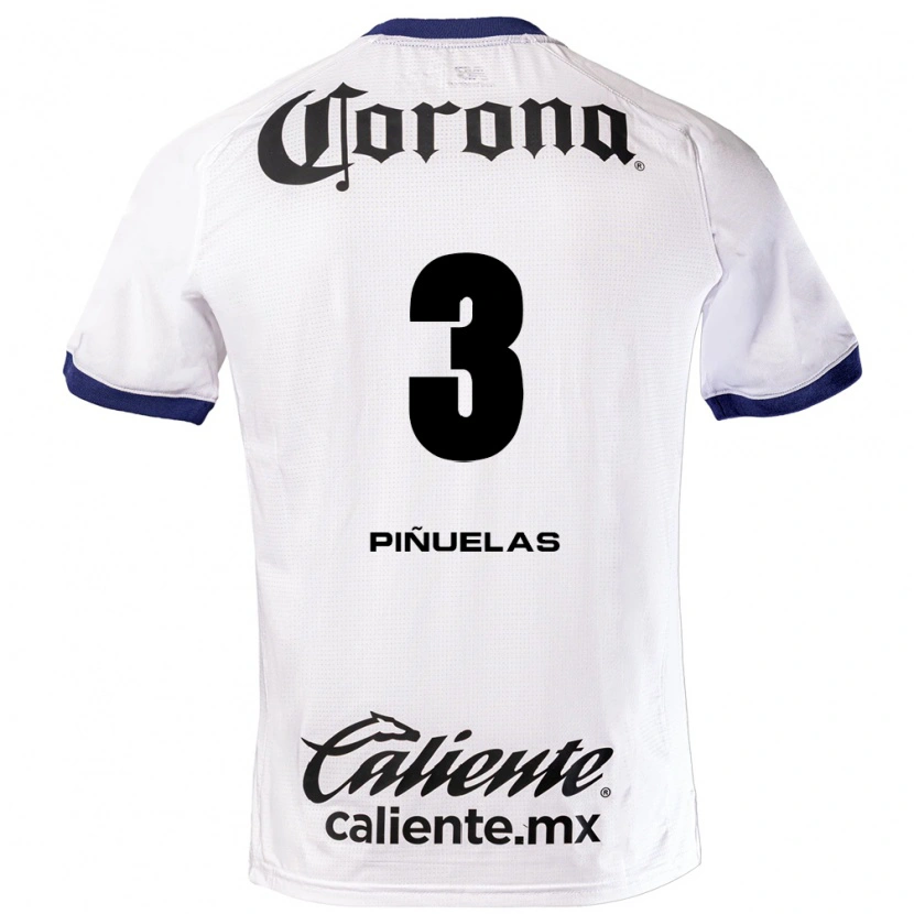 Danxen Børn Fernando Piñuelas #3 Hvid Blå Sort Udebane Spillertrøjer 2026/27 Trøje T-Shirt