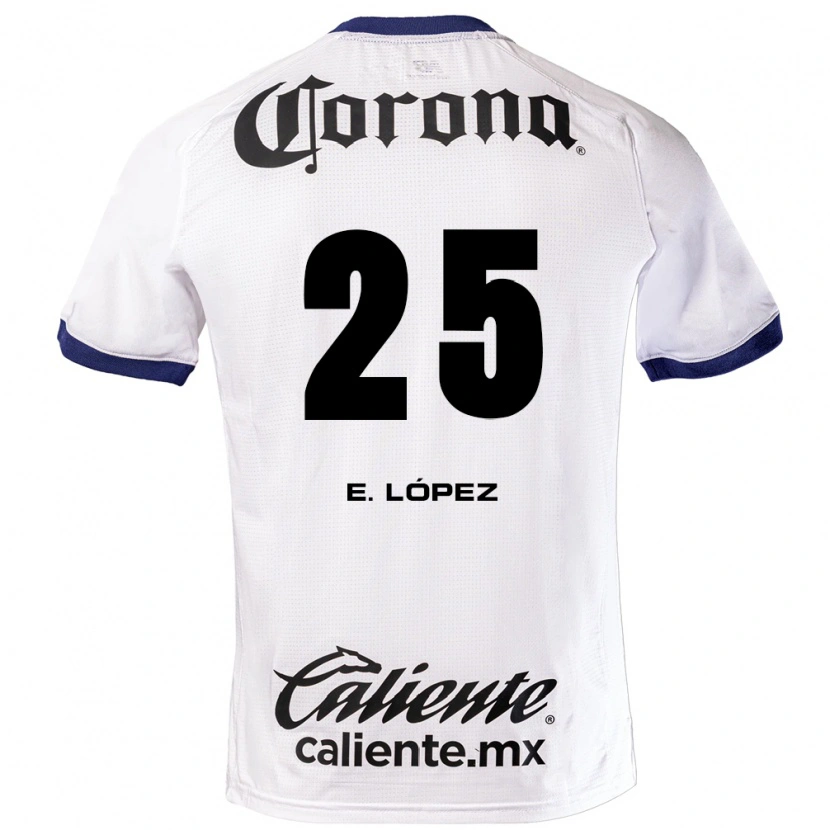 Danxen Børn Everardo López #25 Hvid Blå Sort Udebane Spillertrøjer 2026/27 Trøje T-Shirt