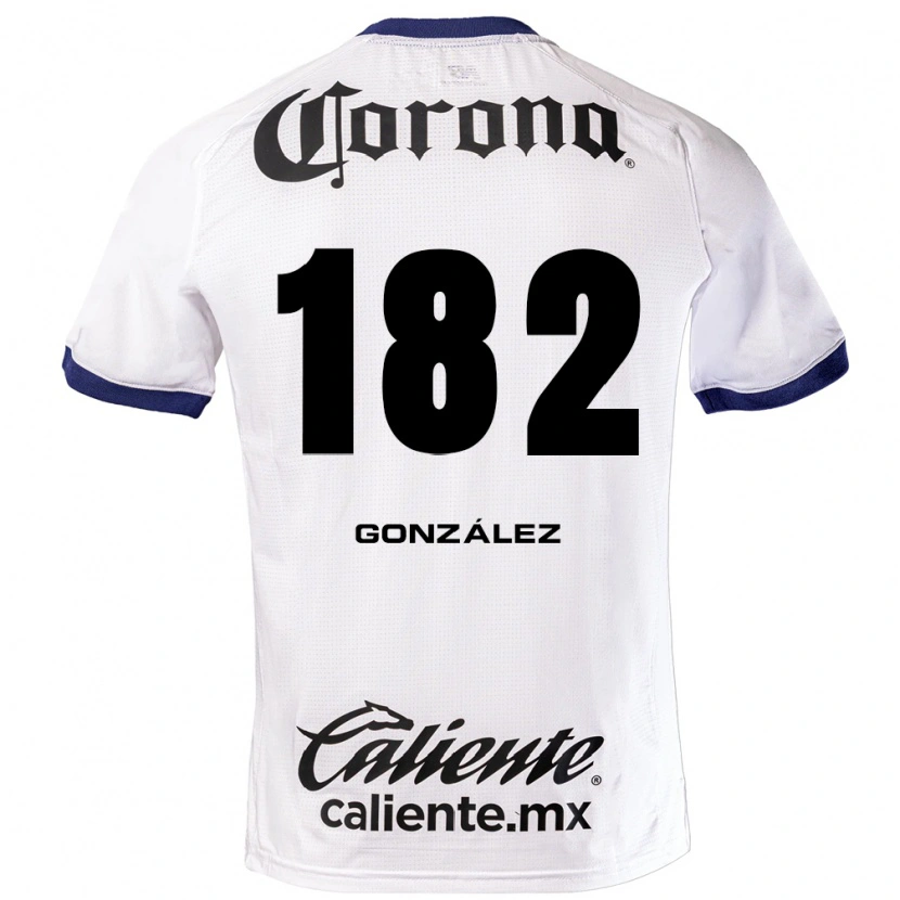 Danxen Børn Enrique González #182 Hvid Blå Sort Udebane Spillertrøjer 2026/27 Trøje T-Shirt