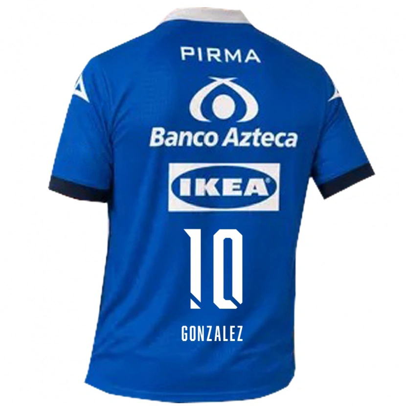 Danxen Børn Jair Gonzalez #10 Blå Hvid Udebane Spillertrøjer 2026/27 Trøje T-Shirt