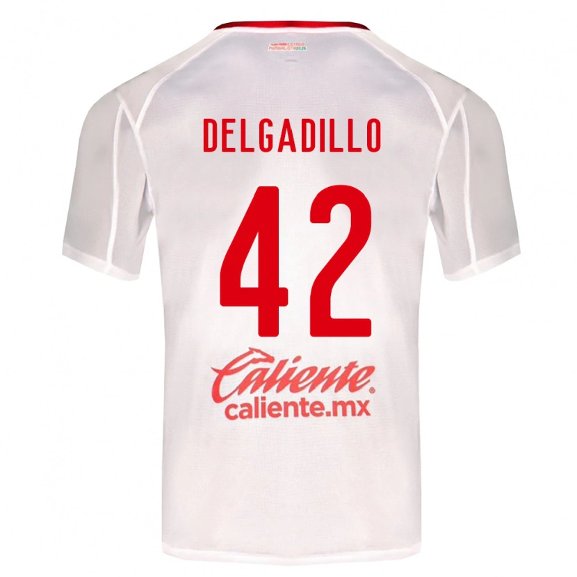 Danxen Børn Diego Delgadillo #42 Hvid Grøn Rød Udebane Spillertrøjer 2026/27 Trøje T-Shirt