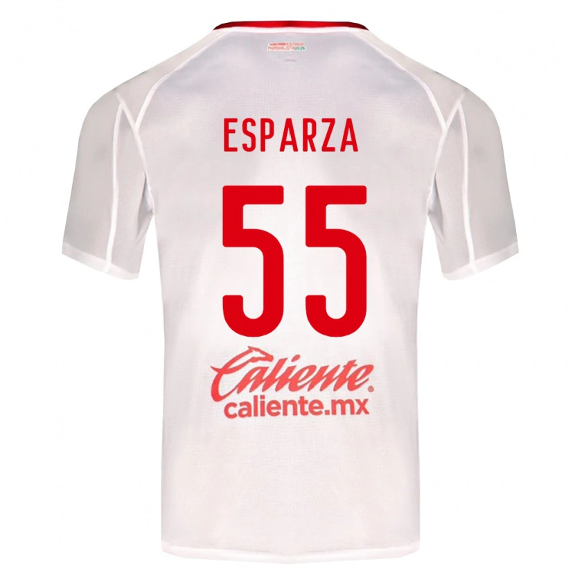 Danxen Børn Sebastián Esparza #55 Hvid Grøn Rød Udebane Spillertrøjer 2026/27 Trøje T-Shirt
