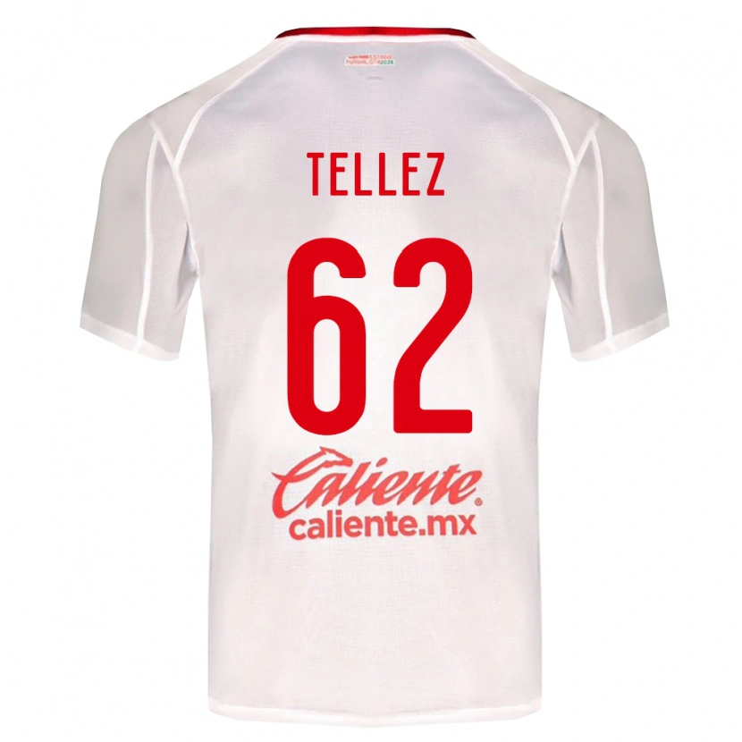 Danxen Børn Brandon Téllez #62 Hvid Grøn Rød Udebane Spillertrøjer 2026/27 Trøje T-Shirt