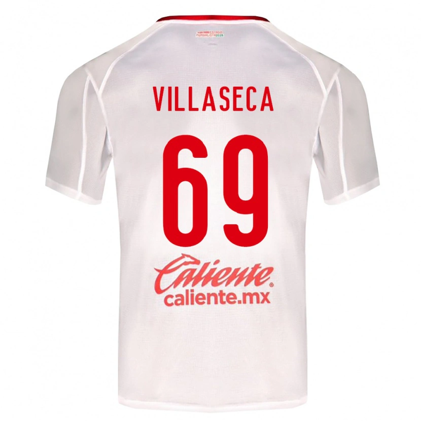 Danxen Børn Daniel Villaseca #69 Hvid Grøn Rød Udebane Spillertrøjer 2026/27 Trøje T-Shirt