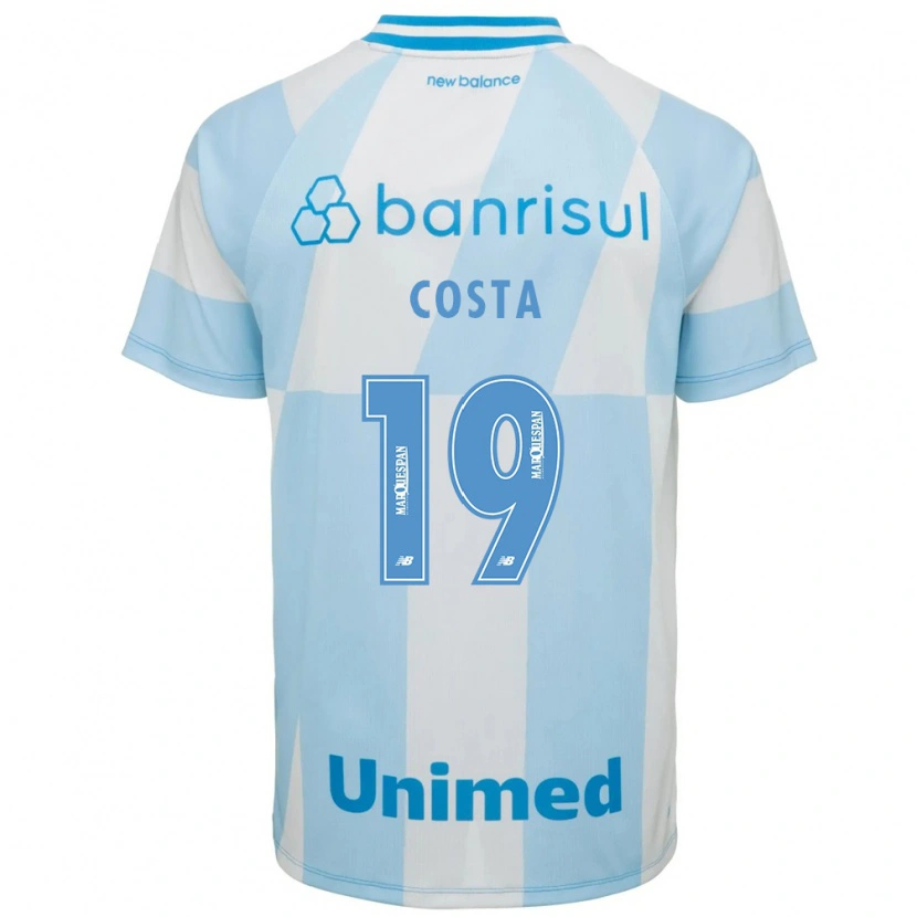 Danxen Børn Diego Costa #19 Lyseblå Hvid Udebane Spillertrøjer 2026/27 Trøje T-Shirt
