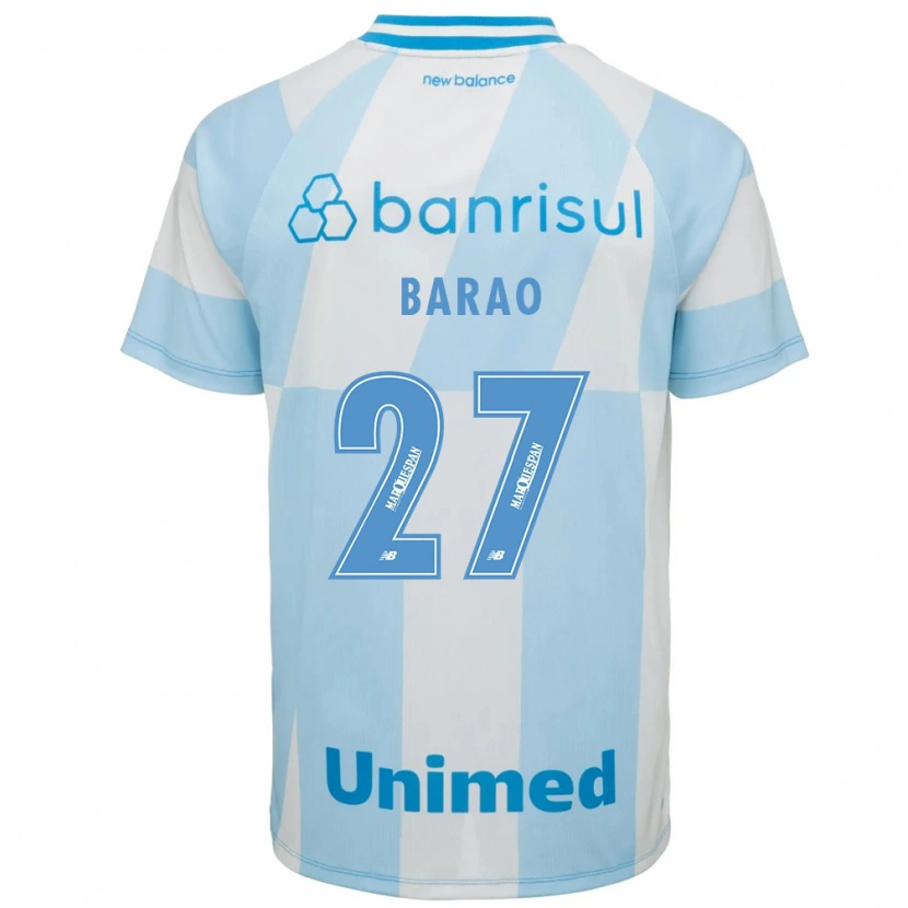 Danxen Børn Dani Barão #27 Lyseblå Hvid Udebane Spillertrøjer 2026/27 Trøje T-Shirt