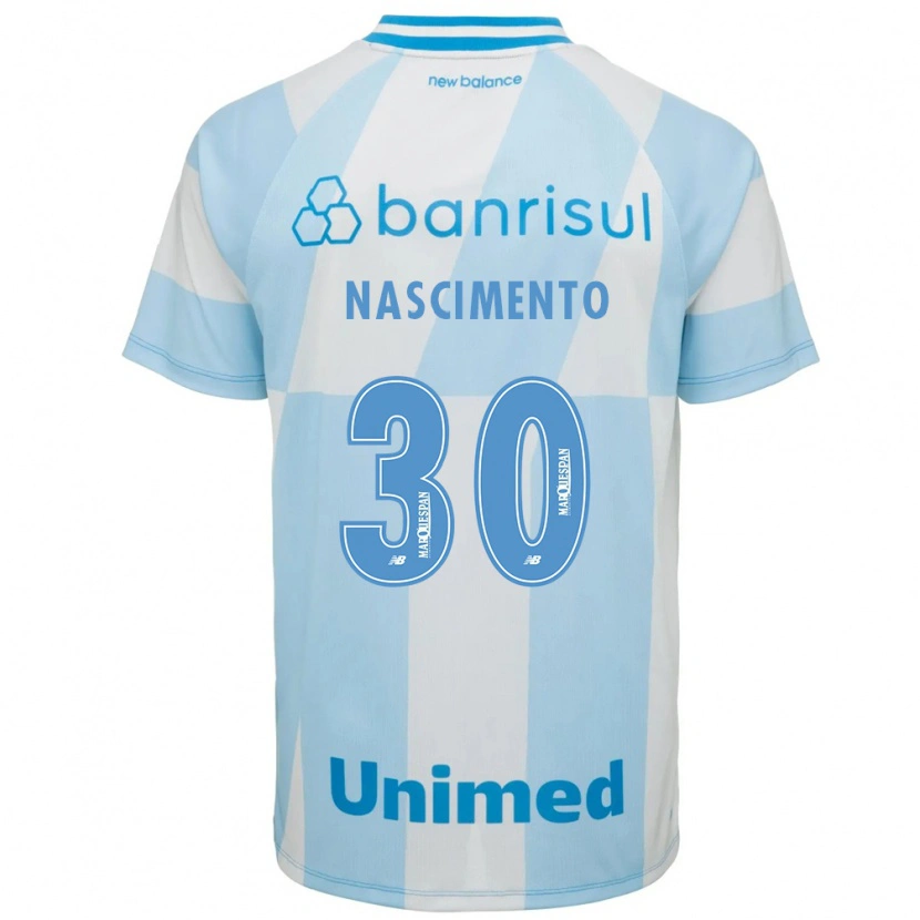 Danxen Børn Matheus Nascimento #30 Lyseblå Hvid Udebane Spillertrøjer 2026/27 Trøje T-Shirt
