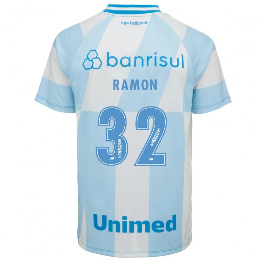 Danxen Børn Vitor Ramon #32 Lyseblå Hvid Udebane Spillertrøjer 2026/27 Trøje T-Shirt