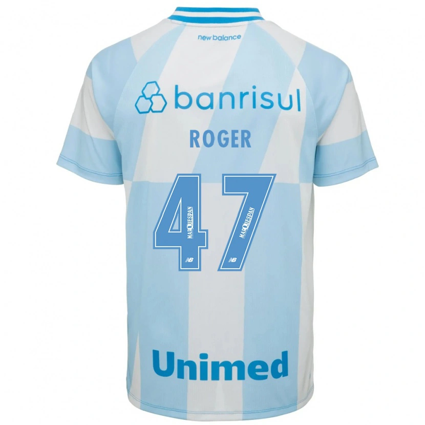 Danxen Børn Roger Dias Fernandes #47 Lyseblå Hvid Udebane Spillertrøjer 2026/27 Trøje T-Shirt