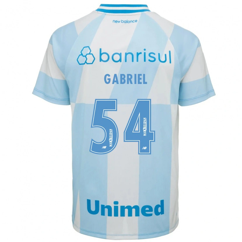 Danxen Børn Pedro Gabriel #54 Lyseblå Hvid Udebane Spillertrøjer 2026/27 Trøje T-Shirt
