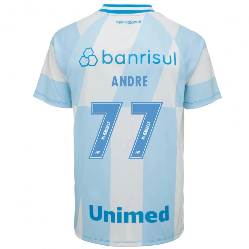 Danxen Børn André #77 Lyseblå Hvid Udebane Spillertrøjer 2026/27 Trøje T-Shirt