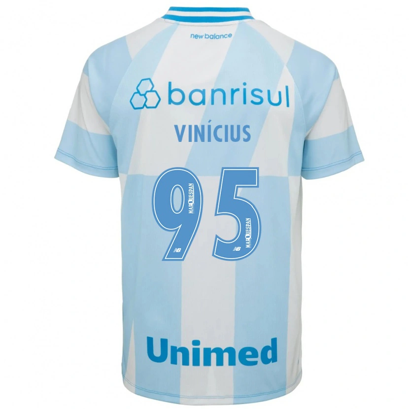Danxen Børn Carlos Vinícius #95 Lyseblå Hvid Udebane Spillertrøjer 2026/27 Trøje T-Shirt