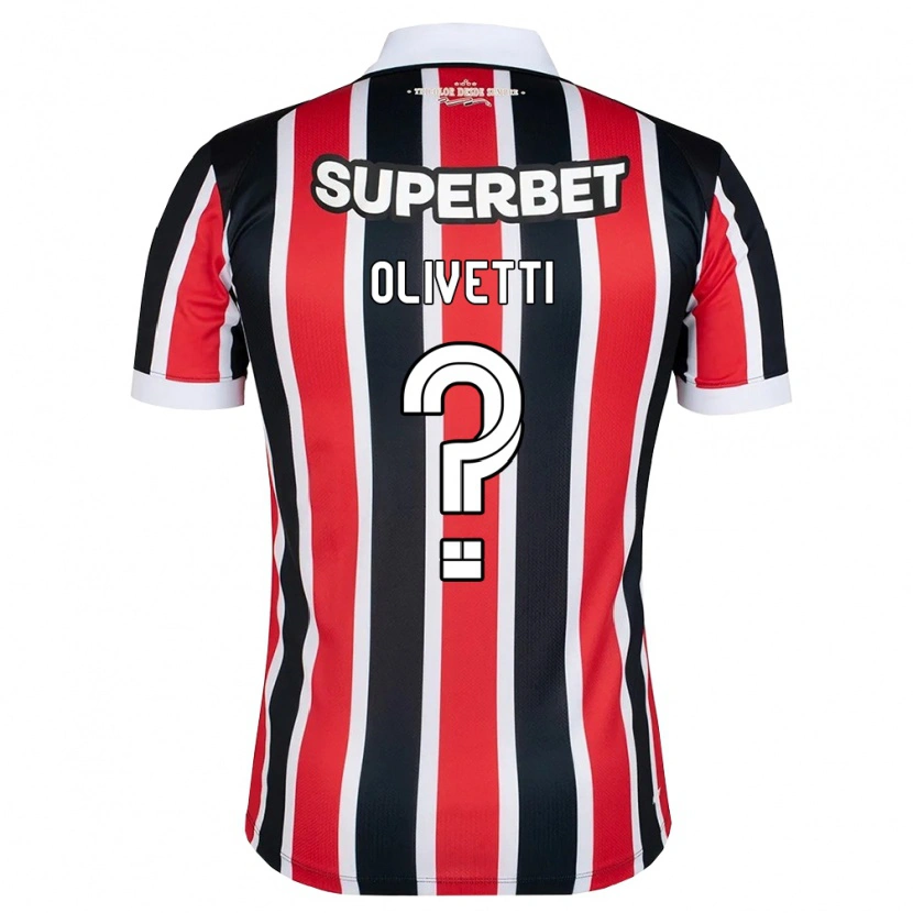 Danxen Børn Andrey Olivetti #0 Rød Hvid Sort Udebane Spillertrøjer 2026/27 Trøje T-Shirt