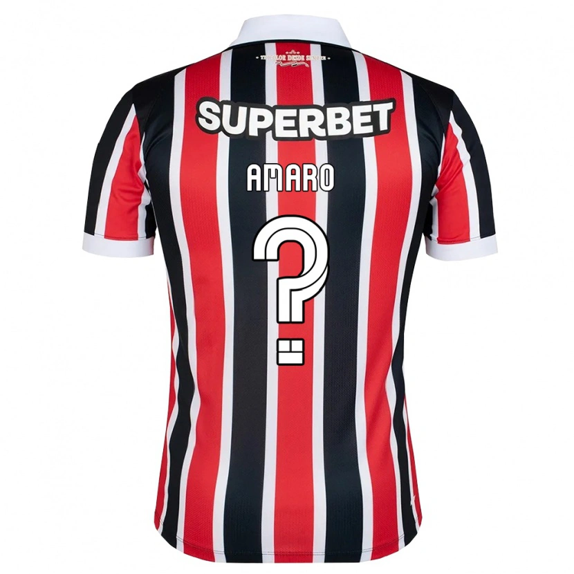 Danxen Børn Léo Amaro #0 Rød Hvid Sort Udebane Spillertrøjer 2026/27 Trøje T-Shirt