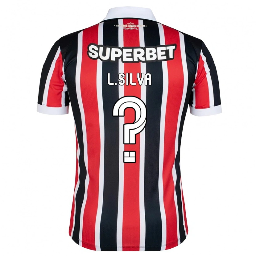 Danxen Børn Luan Silva #0 Rød Hvid Sort Udebane Spillertrøjer 2026/27 Trøje T-Shirt