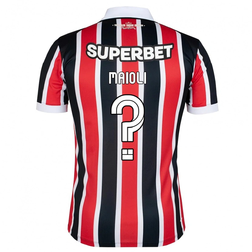 Danxen Børn Gabriel Maioli #0 Rød Hvid Sort Udebane Spillertrøjer 2026/27 Trøje T-Shirt