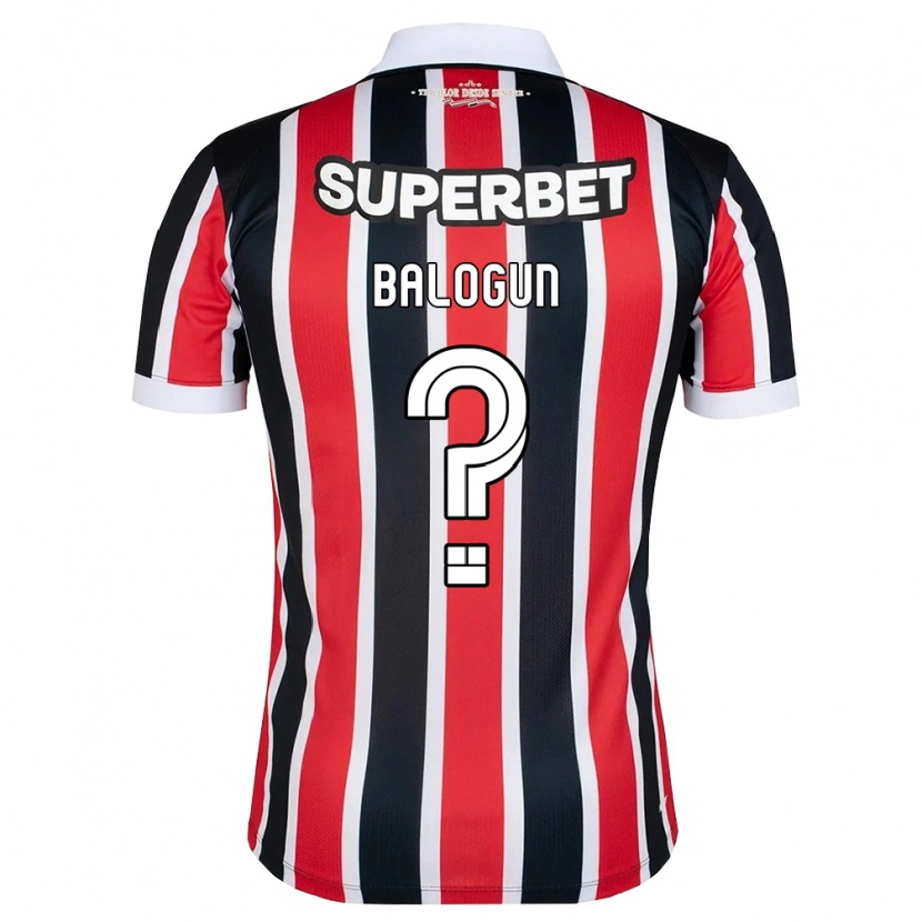 Danxen Børn Azeez Balogun #0 Rød Hvid Sort Udebane Spillertrøjer 2026/27 Trøje T-Shirt