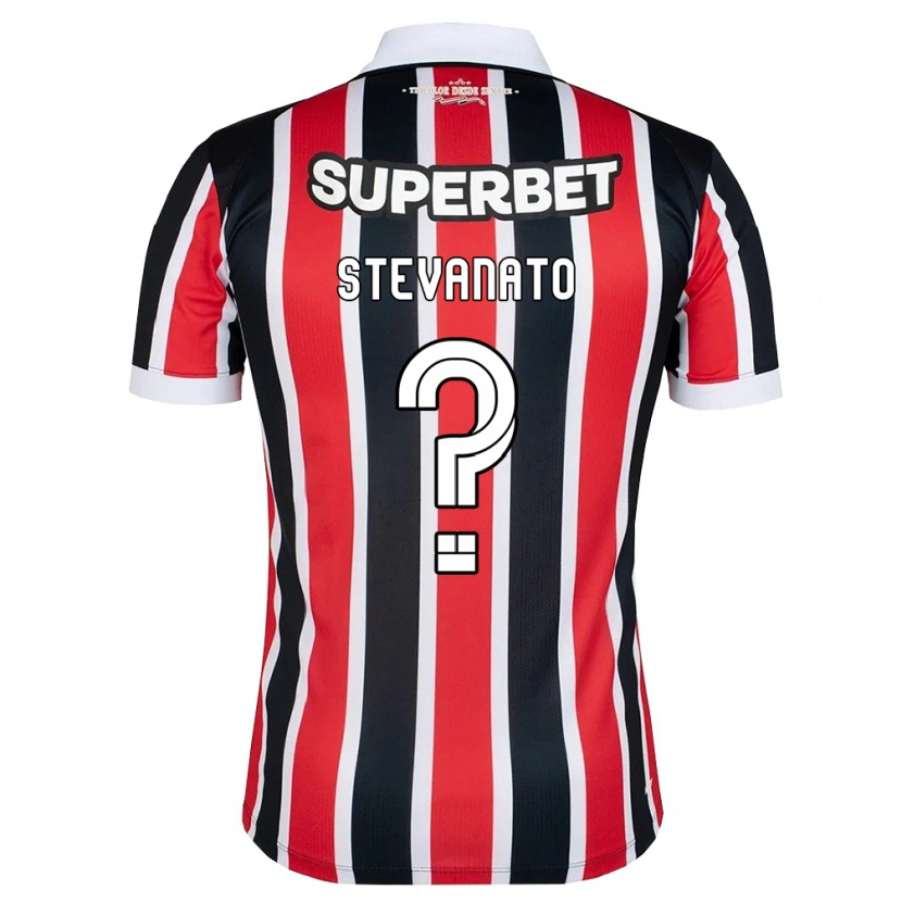 Danxen Børn Stevanato #0 Rød Hvid Sort Udebane Spillertrøjer 2026/27 Trøje T-Shirt