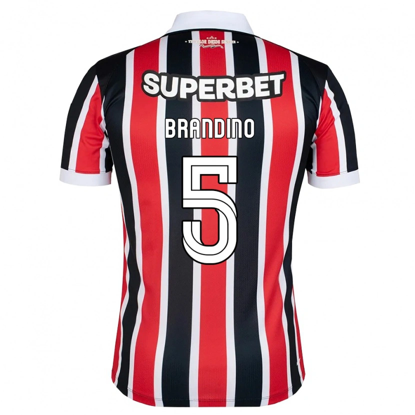 Danxen Børn Kika Brandino #5 Rød Hvid Sort Udebane Spillertrøjer 2026/27 Trøje T-Shirt