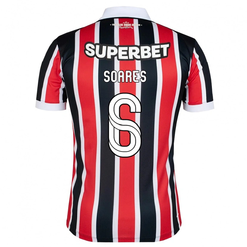 Danxen Børn Jéssica Soares #6 Rød Hvid Sort Udebane Spillertrøjer 2026/27 Trøje T-Shirt