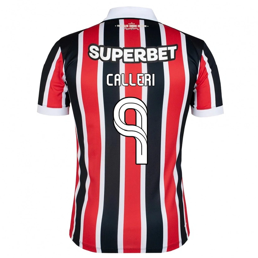 Danxen Børn Jonathan Calleri #9 Rød Hvid Sort Udebane Spillertrøjer 2026/27 Trøje T-Shirt