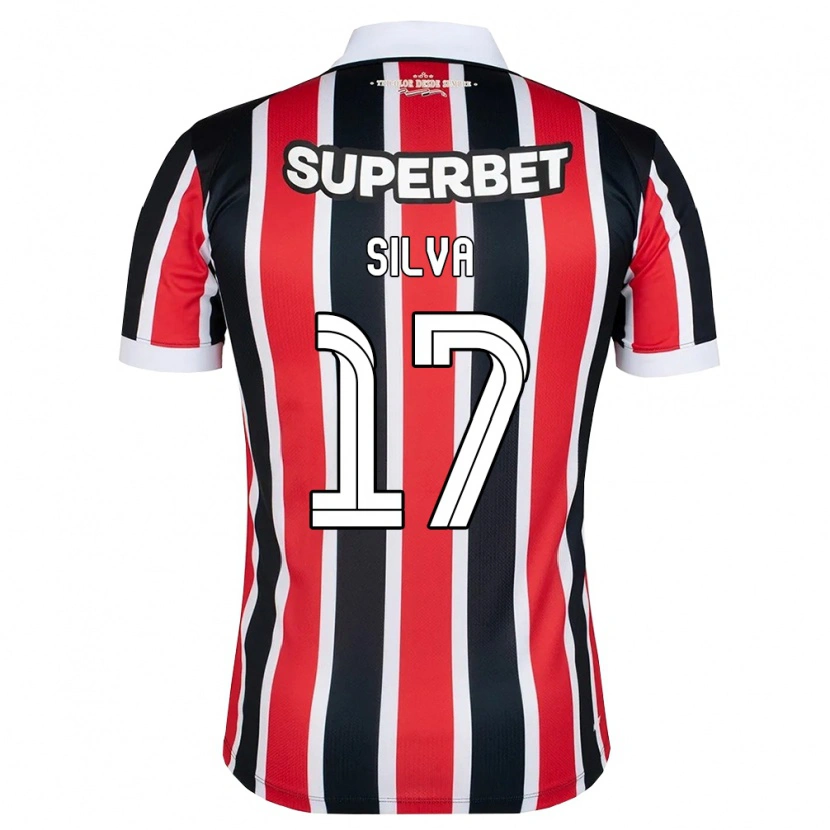 Danxen Børn André Silva #17 Rød Hvid Sort Udebane Spillertrøjer 2026/27 Trøje T-Shirt