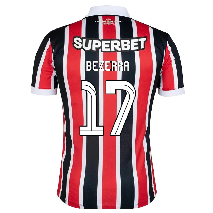 Danxen Børn Pedro Bezerra #17 Rød Hvid Sort Udebane Spillertrøjer 2026/27 Trøje T-Shirt