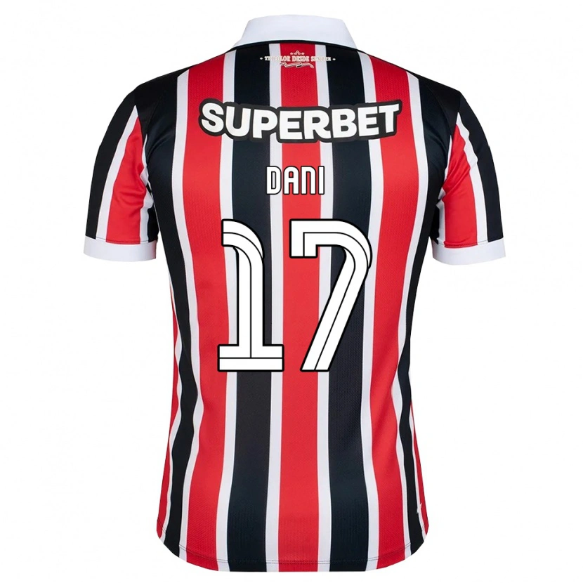 Danxen Børn Dani #17 Rød Hvid Sort Udebane Spillertrøjer 2026/27 Trøje T-Shirt