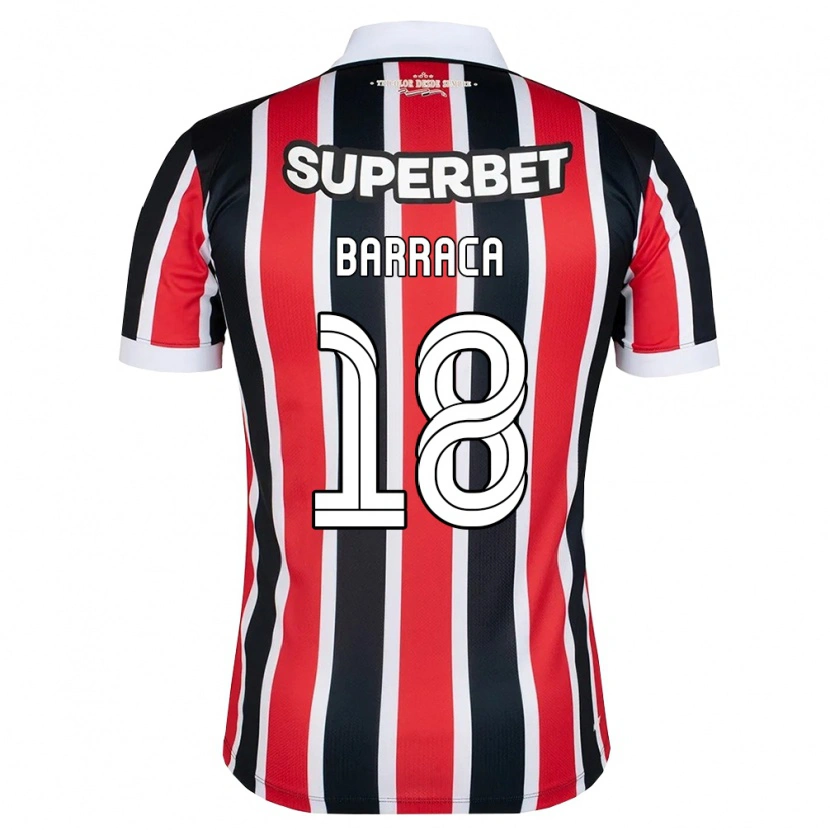 Danxen Børn Barraca #18 Rød Hvid Sort Udebane Spillertrøjer 2026/27 Trøje T-Shirt