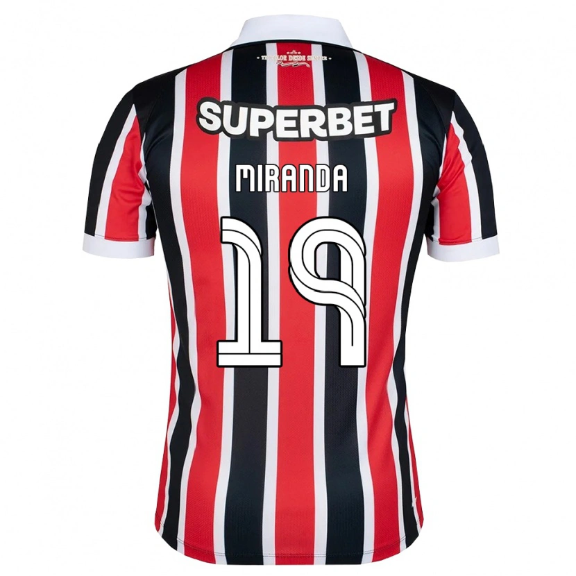 Danxen Børn Gustavo Miranda #19 Rød Hvid Sort Udebane Spillertrøjer 2026/27 Trøje T-Shirt