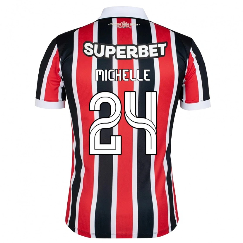 Danxen Børn Michelle #24 Rød Hvid Sort Udebane Spillertrøjer 2026/27 Trøje T-Shirt
