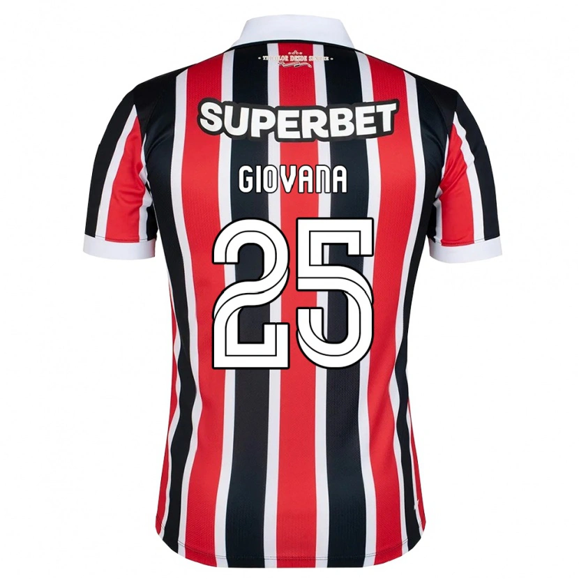 Danxen Børn Giovana #25 Rød Hvid Sort Udebane Spillertrøjer 2026/27 Trøje T-Shirt