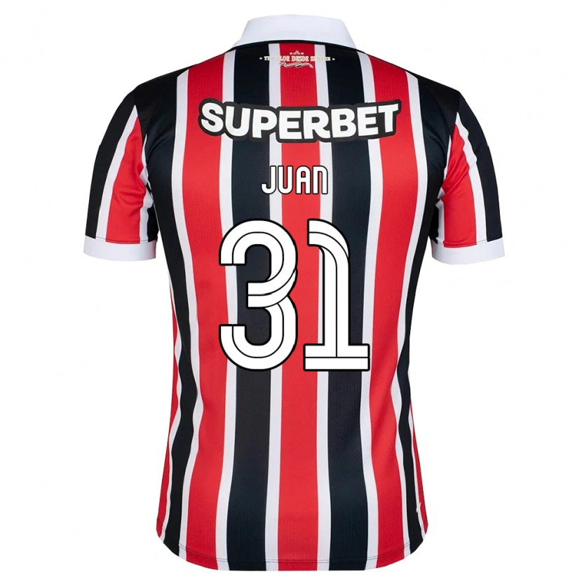 Danxen Børn Juan #31 Rød Hvid Sort Udebane Spillertrøjer 2026/27 Trøje T-Shirt