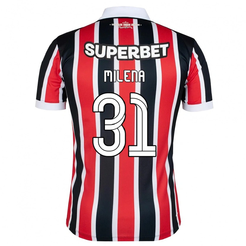 Danxen Børn Milena #31 Rød Hvid Sort Udebane Spillertrøjer 2026/27 Trøje T-Shirt