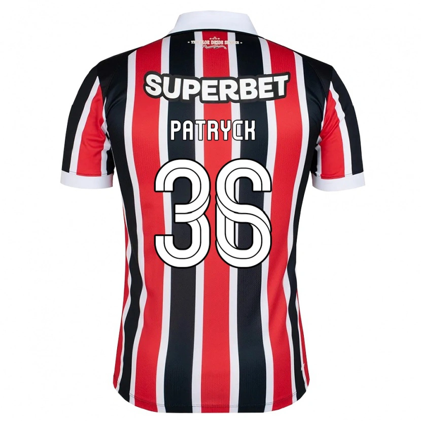 Danxen Børn Patryck #36 Rød Hvid Sort Udebane Spillertrøjer 2026/27 Trøje T-Shirt